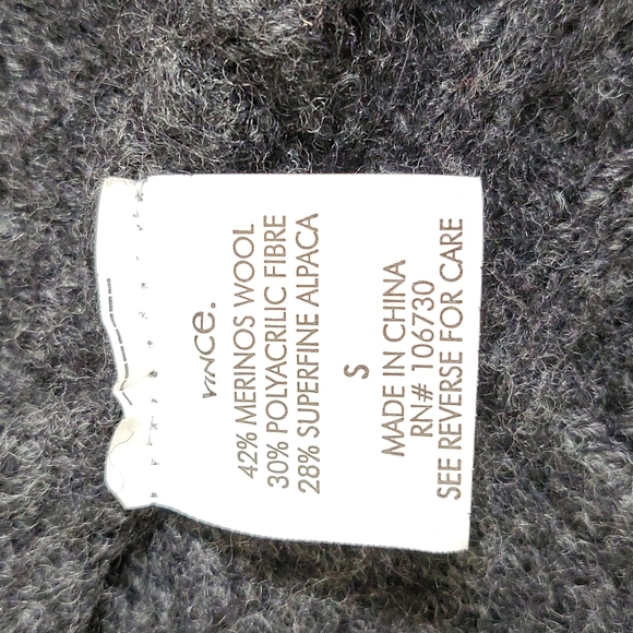 VINCE ALPACA MERINO WOOL BLEND OPEN FRONT CARDIGAN - Picture 6 of 6
